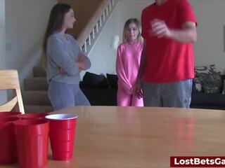 A inviting game of strip pong turns hardcore fast: bukkake bayan film feat. aften opal by lost bets games