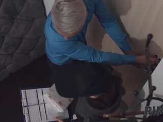 RIM4K. sexy courier gladly licks customer's ass to get good rate