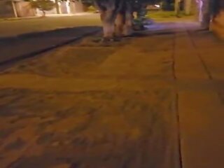 A couple has adult film in public&period; Stepdaughter sucks her stepfather's cock on the street&period; Anal sex on the terrace of the building&period; Blowjob in public&comma; outside doors&period; Part 2-2&period; Slutty teen playing with my pecker out