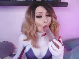 Gwen ステイシー コスプレ 入手する creampied で 彼女の プッシー