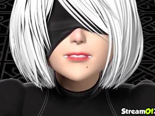 Nier automata e thellë throating i madh bosht për spermë: pd i rritur kapëse 92