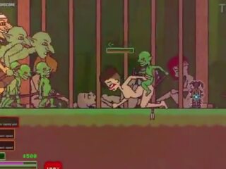 Captivity &vert; stage 3 &vert; naked female survivor fights her way through gyzykly to trot goblins but fails and gets fucked hard swallowing liters of gutarmak &vert; hentaý oýun gameplay p3