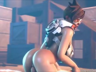 Greu în sus scurt păr tracer de la overwatch devine inpulit greu