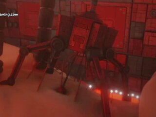 Ai robot prihajanje stroj experimenting an molžo rjavolaska milf - 3de animacija