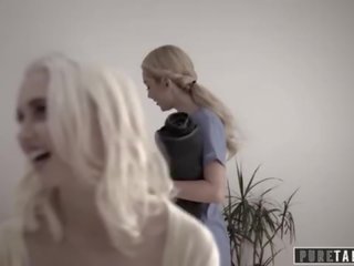 Pure 忌諱 學院 美女 duped 成 他媽的 按摩師 & 爬行 丈夫