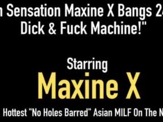 Prsnaté ázijské maxine x pička fucks 24 palec penis & mechanical súložiť toy&excl;