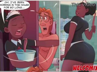 Pakikipagtalik ang malaki maid&excl; mop sa ang maid&excl; ang pilyo animasyon comics
