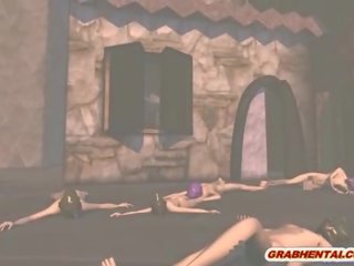 3d 動漫 孩兒 poked 從 背後 由 maskerman