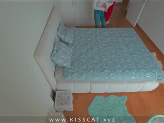 Neslušné krok syn natočený x menovitý film s krok mama v a zdieľaná lôžko pre partner - súložiť s groovy krok matka