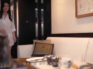 Pleasant young woman seduces housekeeper