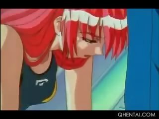 Hentai drobcene rdečelaske muca pribil globoko v na locker soba