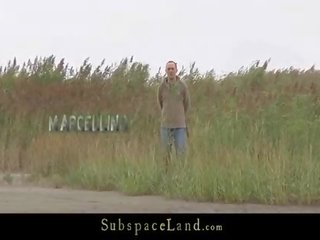 Vékony szőke visszafojtott -ban póráz mert fasz