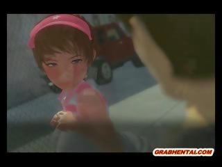 3d анімаційний прикута і жорсткий poked по гетто неймовірно величезний