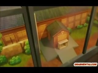 Bandážovanie hentai krása s clothespins na ju tounge dostane dil