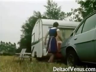 Retrò sesso video 1970s - pelosa bruna - camper coupling